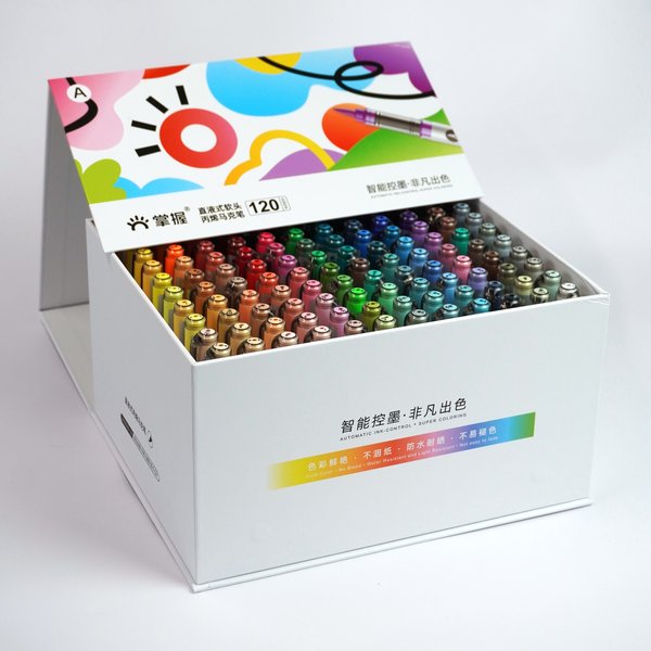 Набор акриловых маркеров Grasp в подарочной коробке 120шт - изображение 0