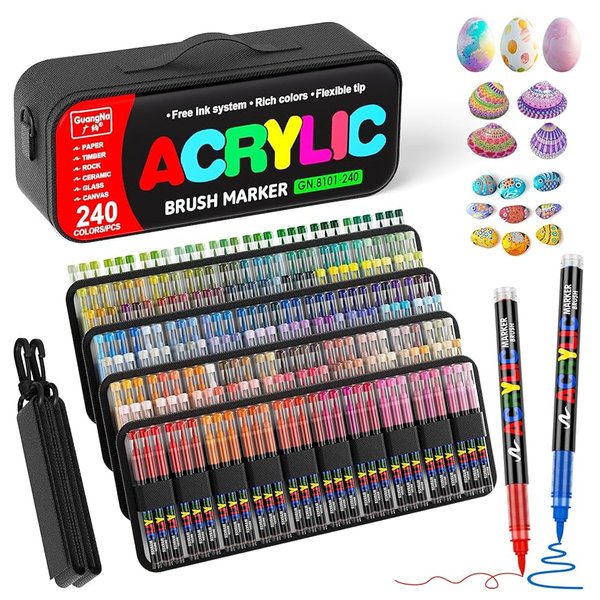 Набор акриловых маркеров Guangna 240(наконечник кисть) - изображение 0