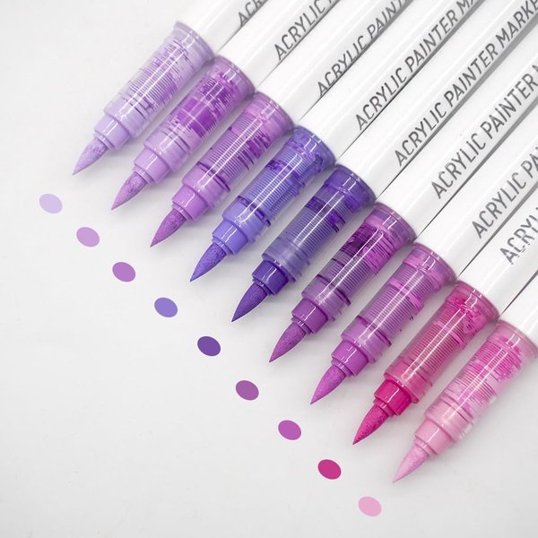 Набор акриловых маркеров Languo, "Purple series"( 9шт.) - изображение 0