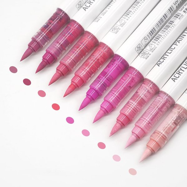 Набор акриловых маркеров Languo, "Sweet pink series"( 9шт.) - изображение 0