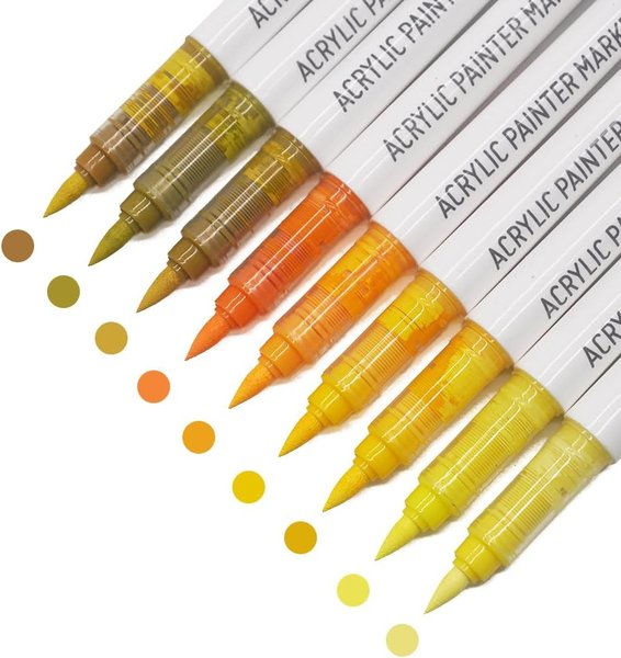 Набор акриловых маркеров Languo, "Warm yellow series"( 9шт.) - изображение 0