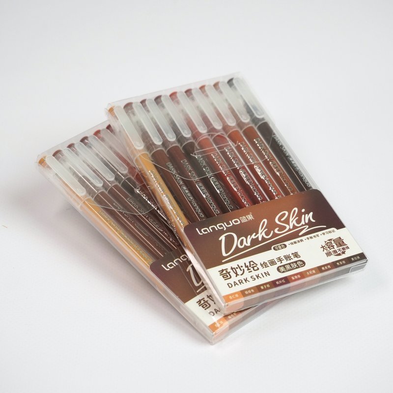 Набор гелевых ручек Languo, серия Dark Skin, 0.6 мм. ( 9шт. )