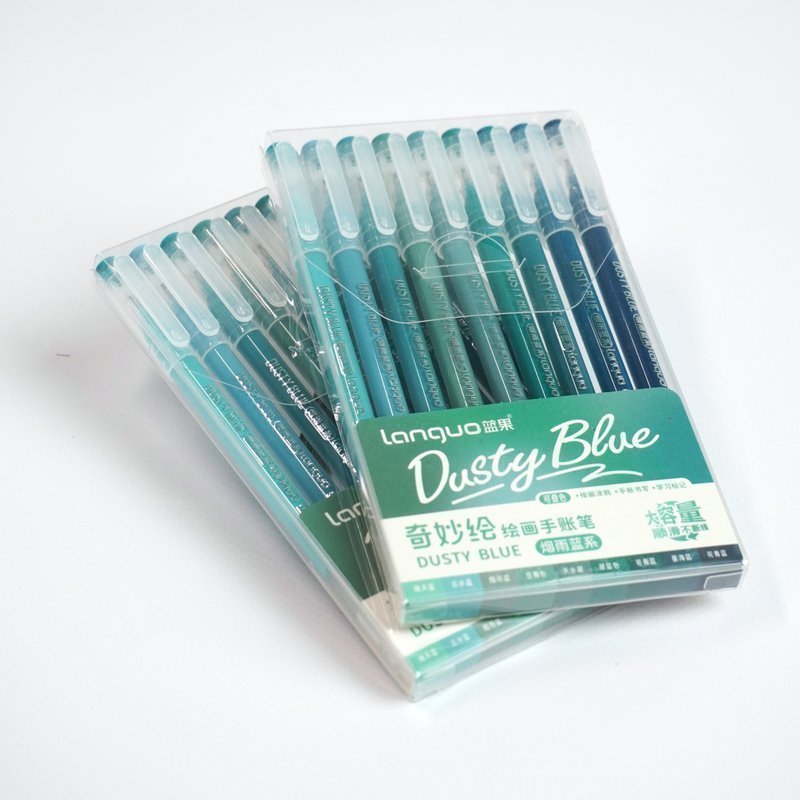 Набор гелевых ручек Languo, серия Dusty Blue, 0.6 мм. ( 9шт. )