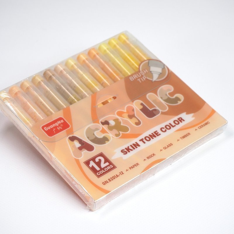 Набор акриловых маркеров Guangna серия SKIN TONE COLOR (светлые оттенки) (12 шт)
