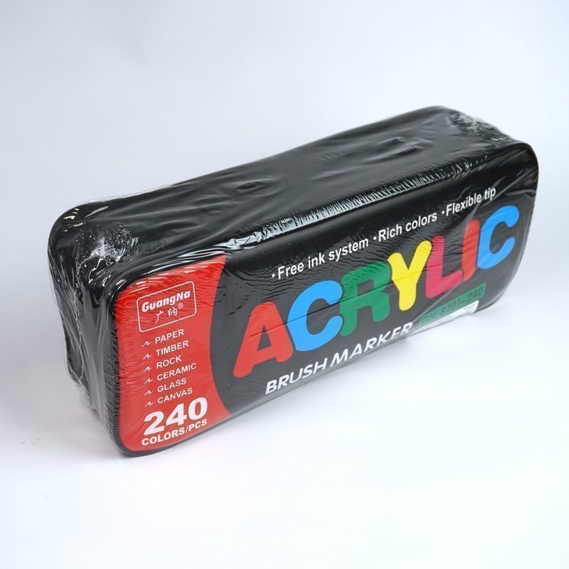 Набор акриловых маркеров Guangna 240 цветов ПЕНАЛ (наконечник кисть)