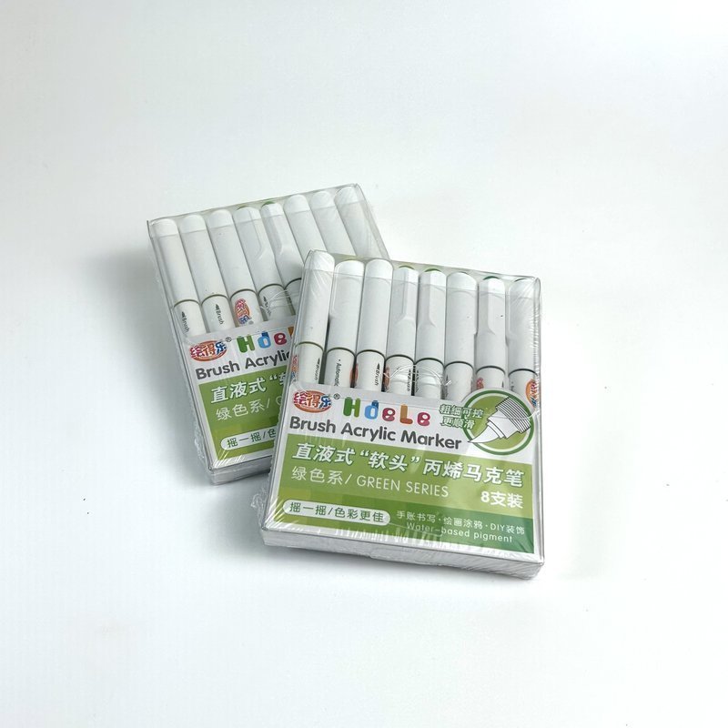 Набор акриловых маркеров Hdele "Green  SERIES" (8шт)