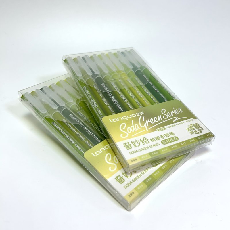 Набор гелевых ручек Languo, серия Soda Green, 0.6 мм. (9шт. )