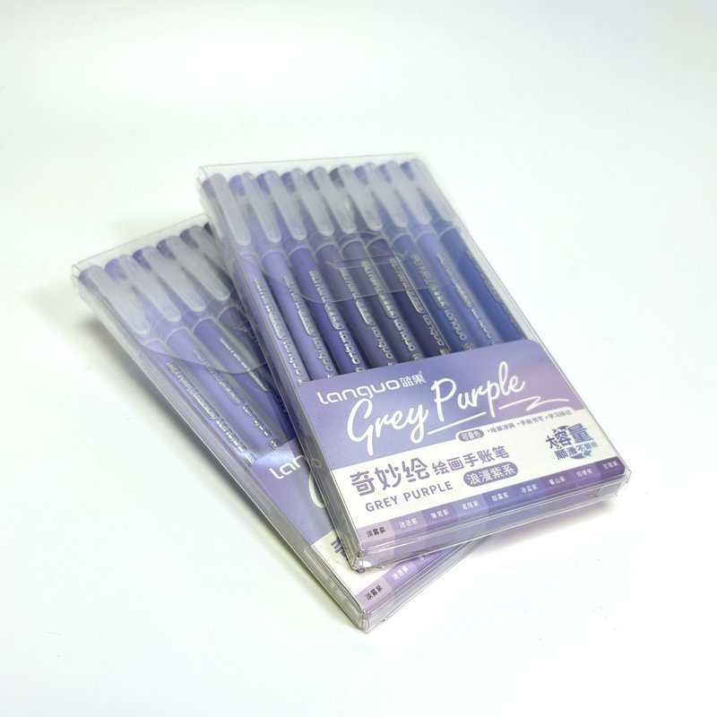 Набор гелевых ручек Languo, серия Grey Purple , 0.6 мм. ( 9шт. )