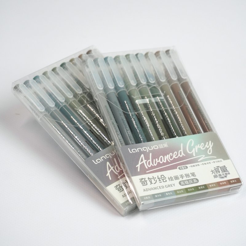 Набор гелевых ручек Languo, серия Advanced Grey, 0.6 мм. ( 9шт. )