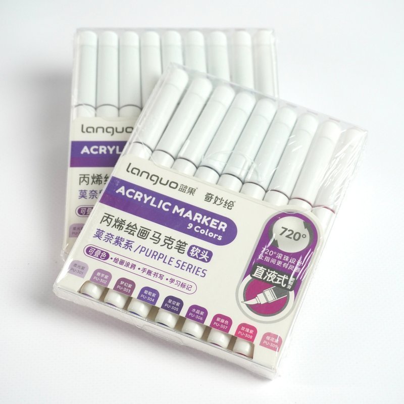 Набор акриловых маркеров Languo, "Purple series"( 9шт.)