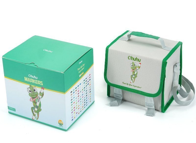 Ohuhu Honolulu 120 оттенков , двусторонние спиртовые художественные маркеры для рисования, кисть и долото.