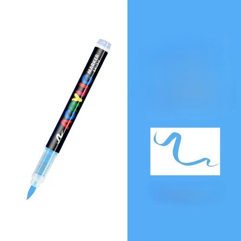 Набор акриловых маркеров Guangna (кисть) 12 цветов( 601 небесно-голубой )