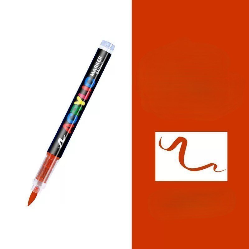 Набор акриловых маркеров Guangna (кисть) 12 цветов( 664 ярко-красный )