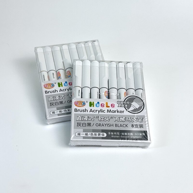 Набор акриловых маркеров Hdele "GRAYISH BLACK SERIES" (8шт)
