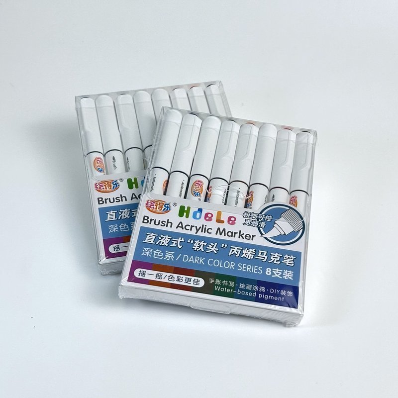 Набор акриловых маркеров Hdele "DARK COLOR SERIES" (8шт)