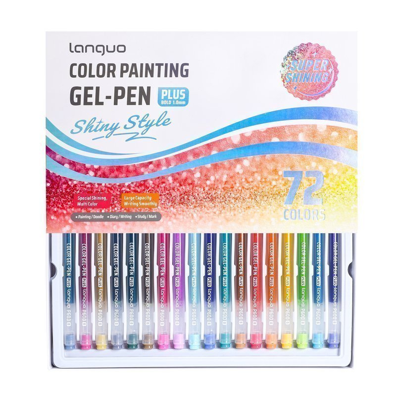 Набор гелевых ручек с эффектом сияния (с блестками) от Languo (72 шт)