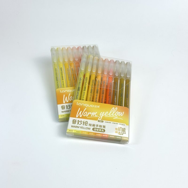 Набор гелевых ручек Languo, серия Warm Yellow, 0.6 мм. (9шт. )