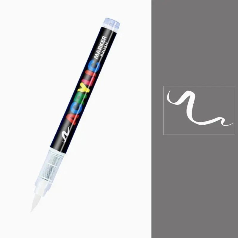 Набор акриловых маркеров (кисть) 12 шт. ( цвет 600 белый )